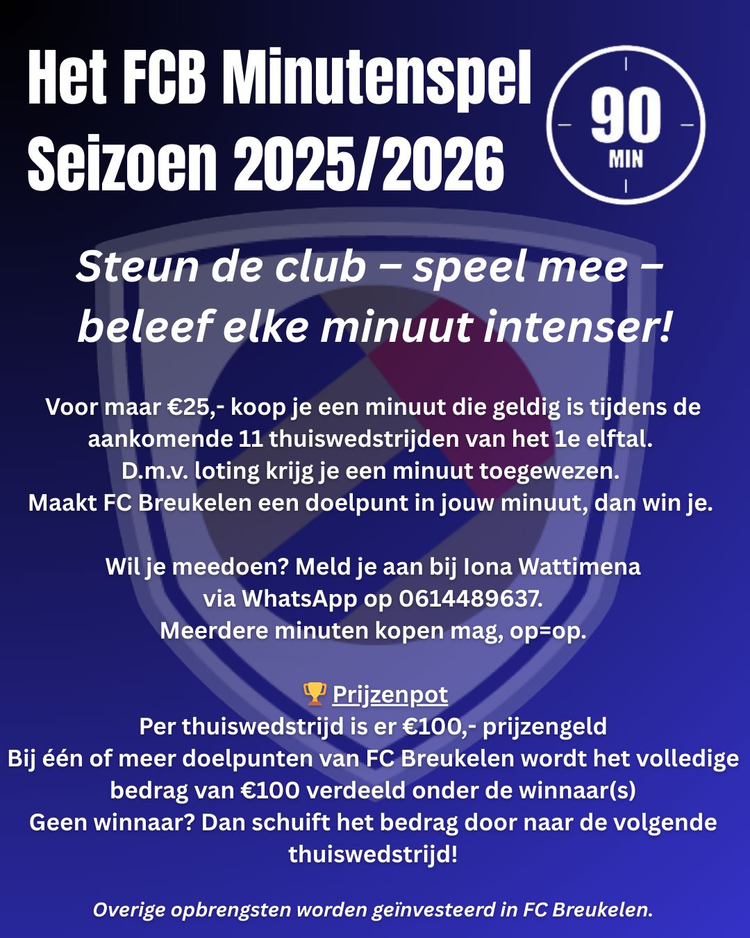 Het nieuwe FC Breukelen Minutenspel