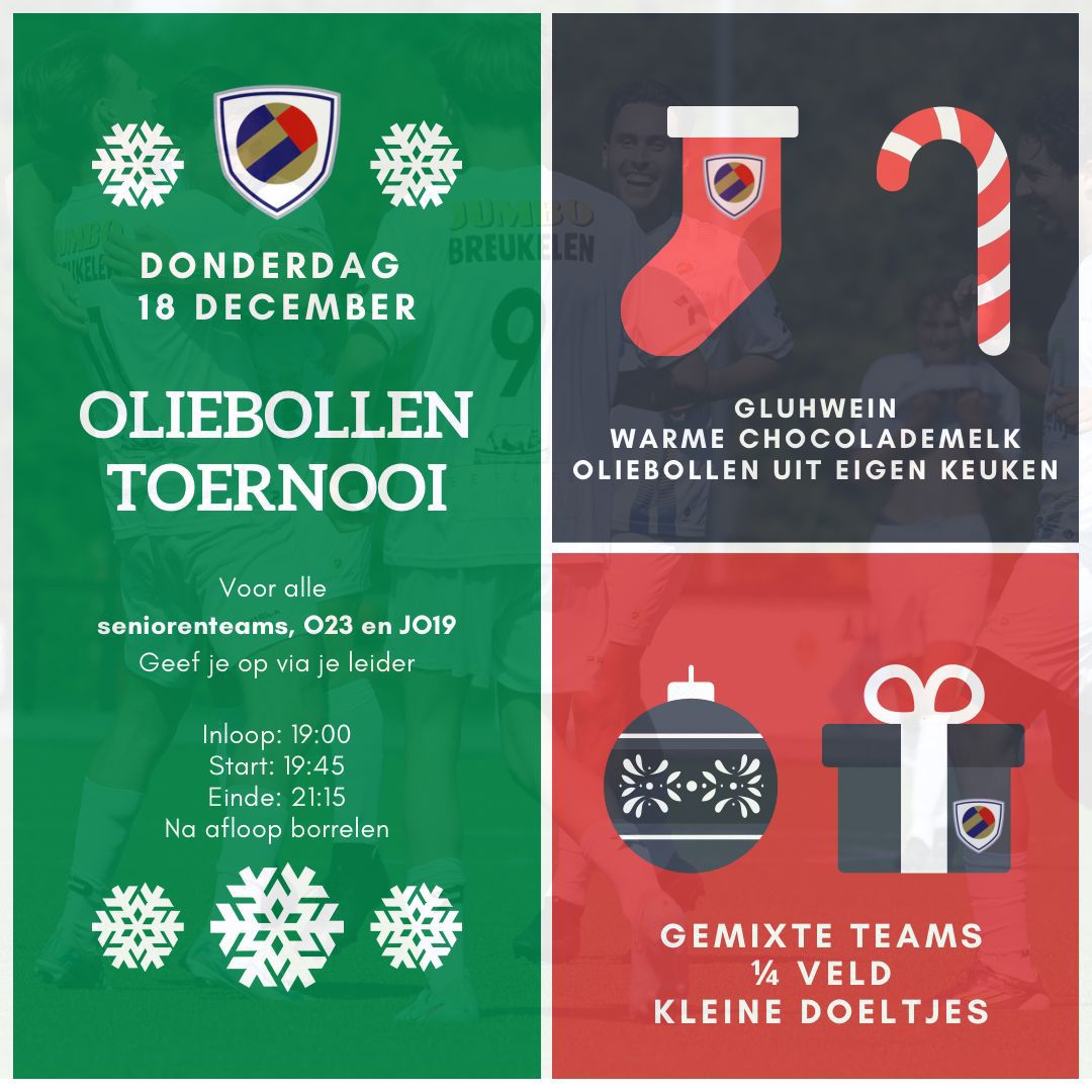 18 december laatste trainingsavond met Oliebollentoernooi
